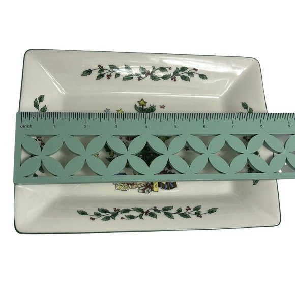 Nikko Rectangular Tray 8 3/4" Christmas Tree Holiday Japan Table Wear Decor Xmas - Picture 11 of 12